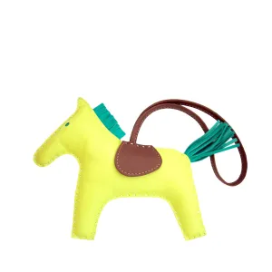 Hermes Lime Fauve Fauve Rodeo Leather Charm GM