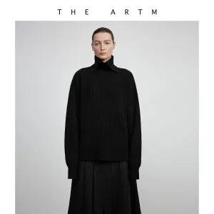 High-Collar Knit Sweater