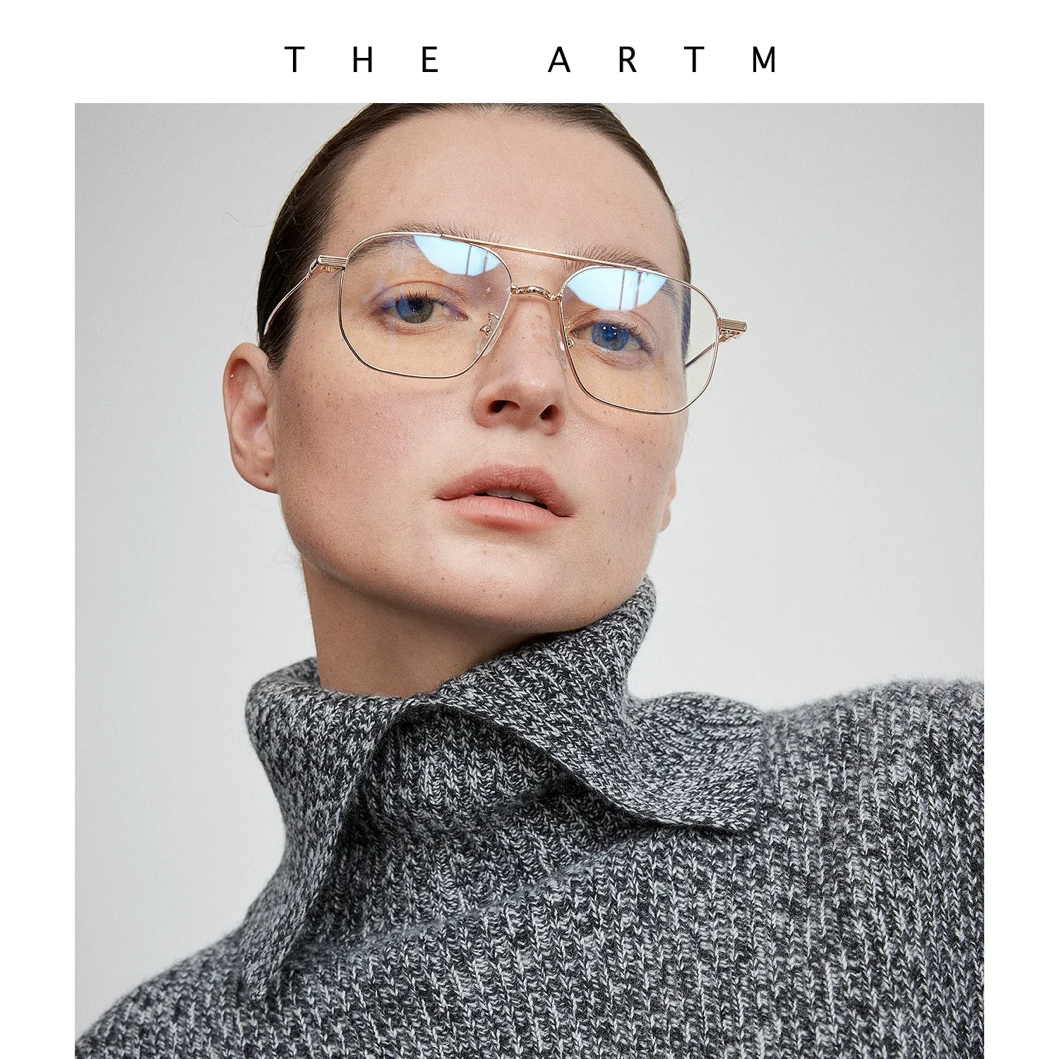 High-Collar Knit Sweater