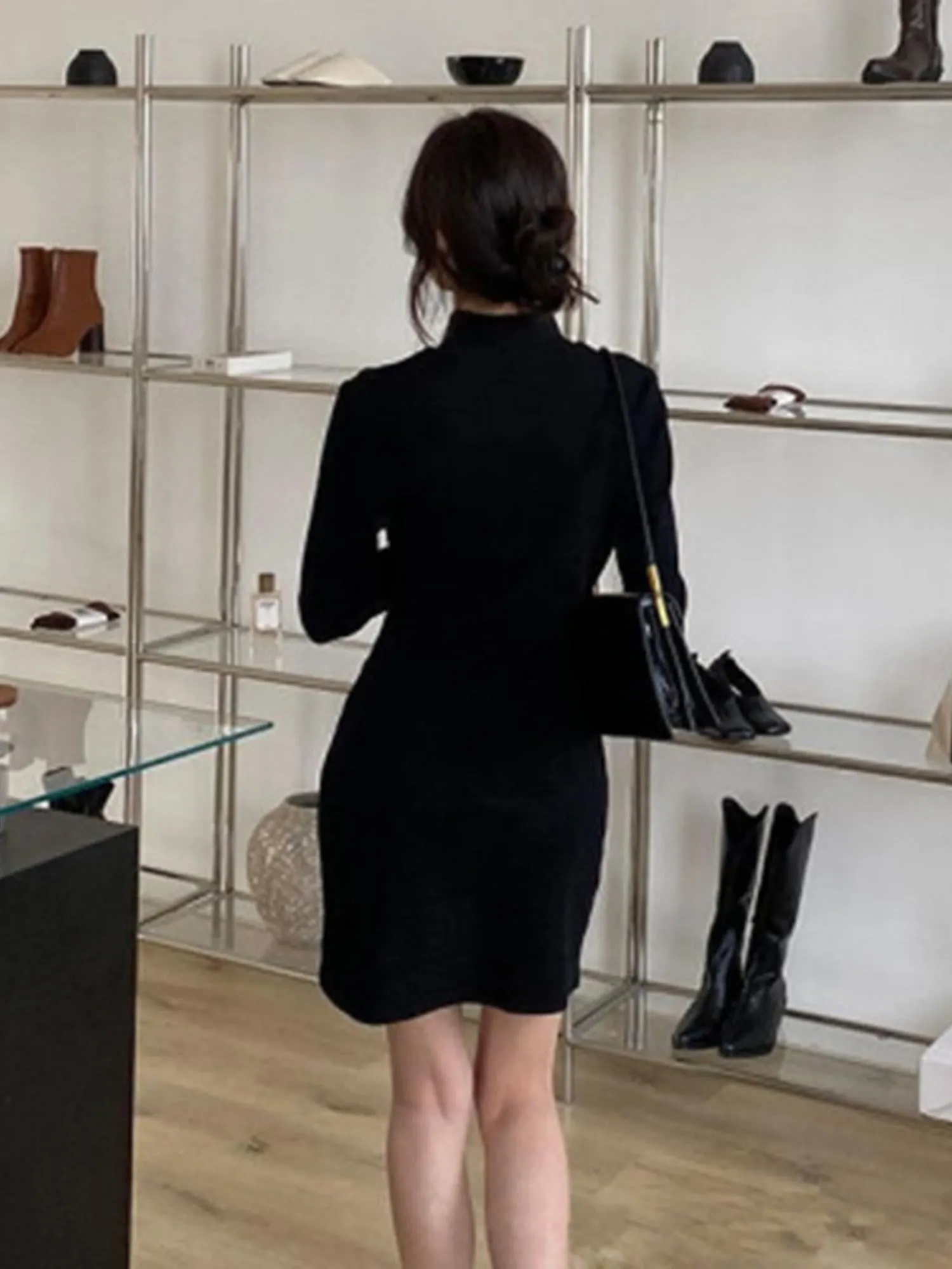 High Neck Mini Dress