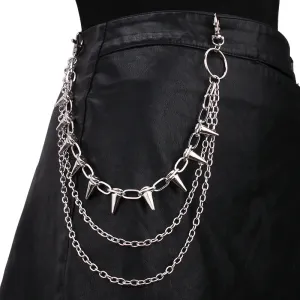 Hip-hop Punk Metal Rivets Pants Chain Multi-layer Waist Chain Dress Up Pants Hundred With Jewelry