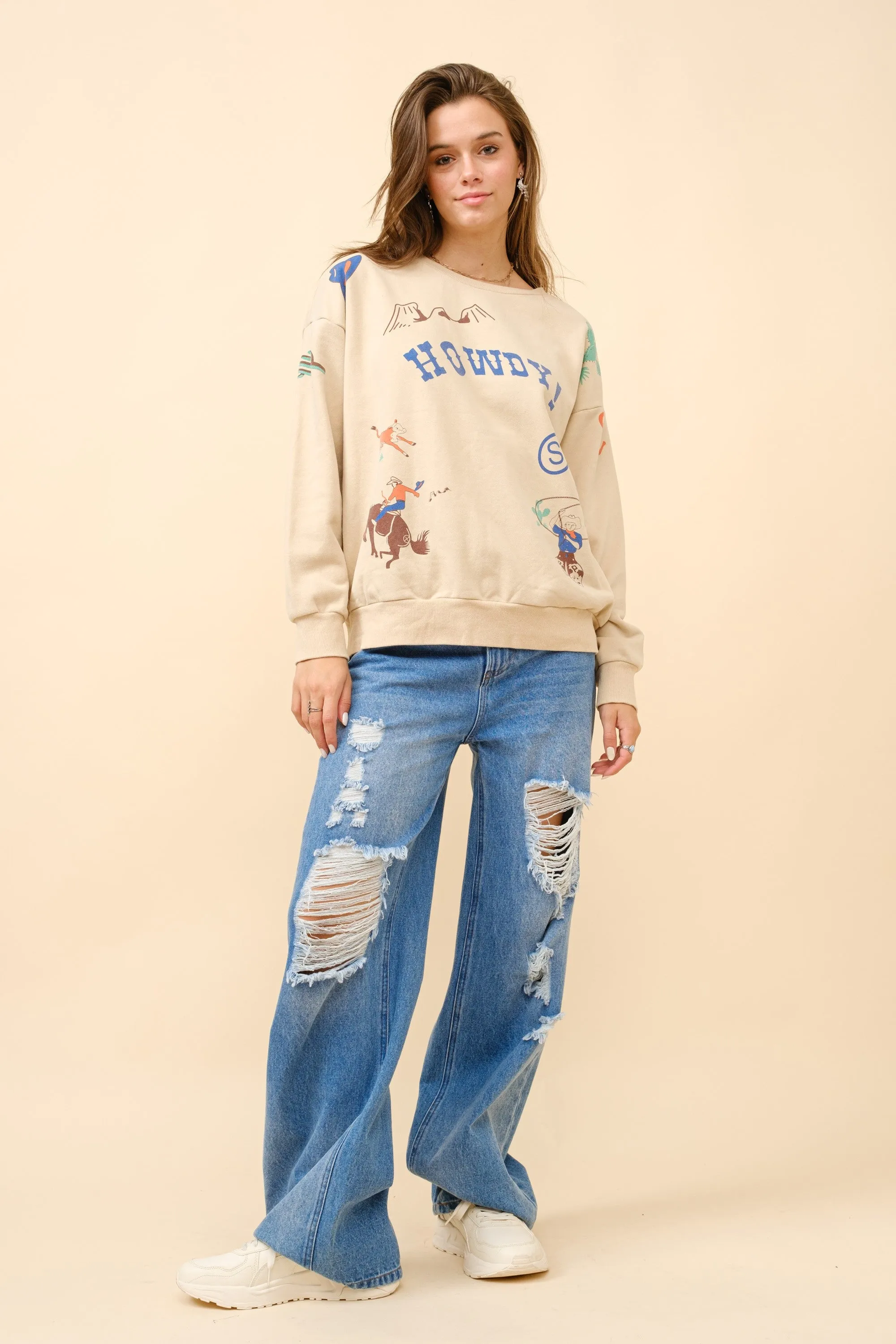 Howdy Graphic Sweatshirt