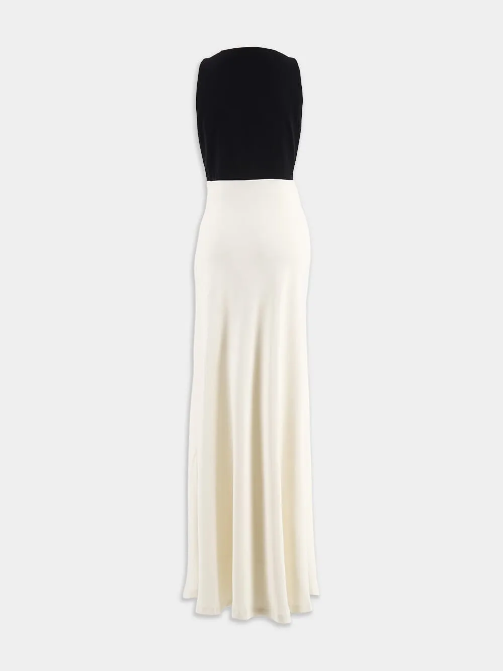 Iphigenia Two-Tone Fitted Maxi Dress