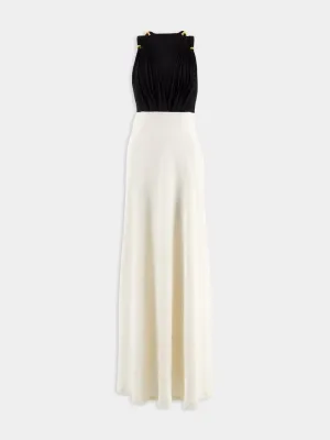 Iphigenia Two-Tone Fitted Maxi Dress