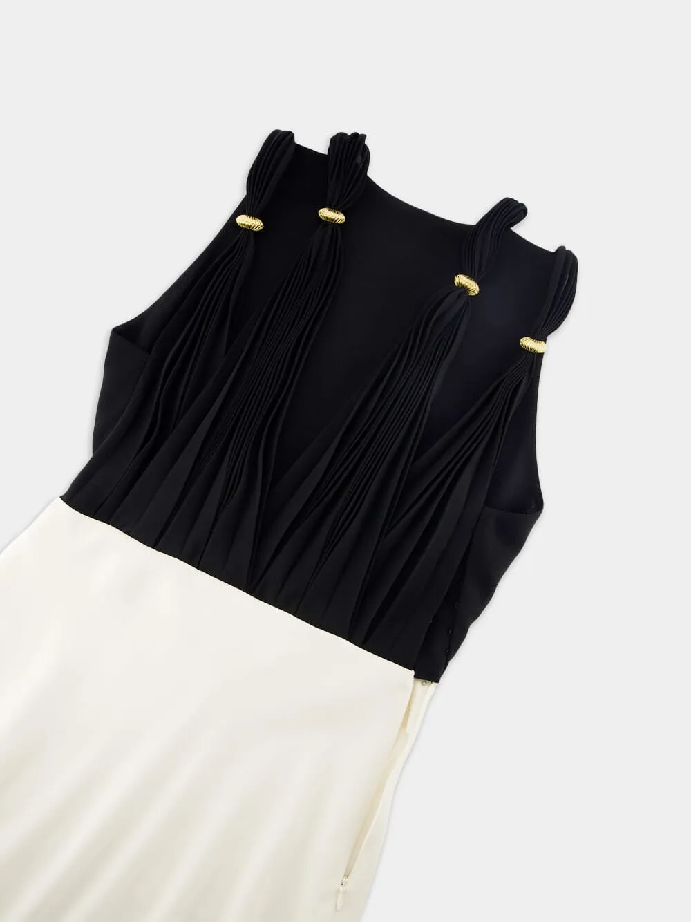 Iphigenia Two-Tone Fitted Maxi Dress
