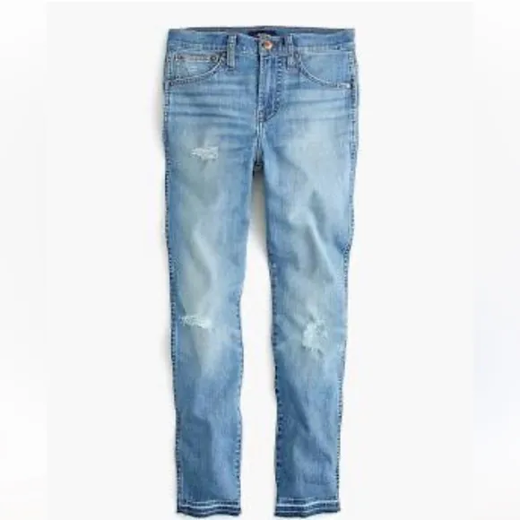 J. Crew Vintage Straight blue distressed jeans. Size 24 . Style J9758