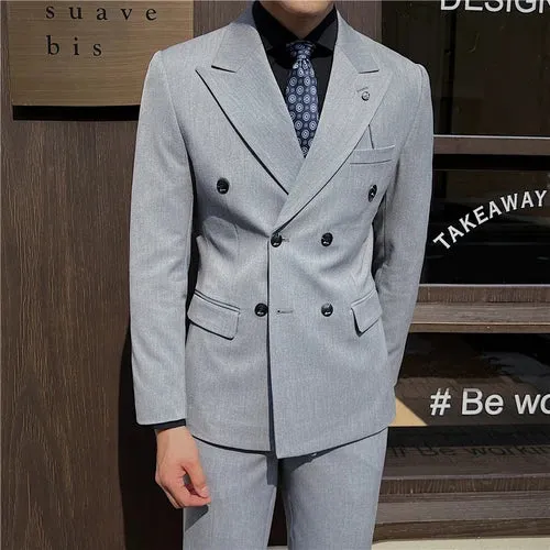 (Jacket Vest Pants) 7XL Design Men Suits Business Costume Homme Wedding Dress Groom Tuxedo Slim Fit Prom Double Breasted Blazers