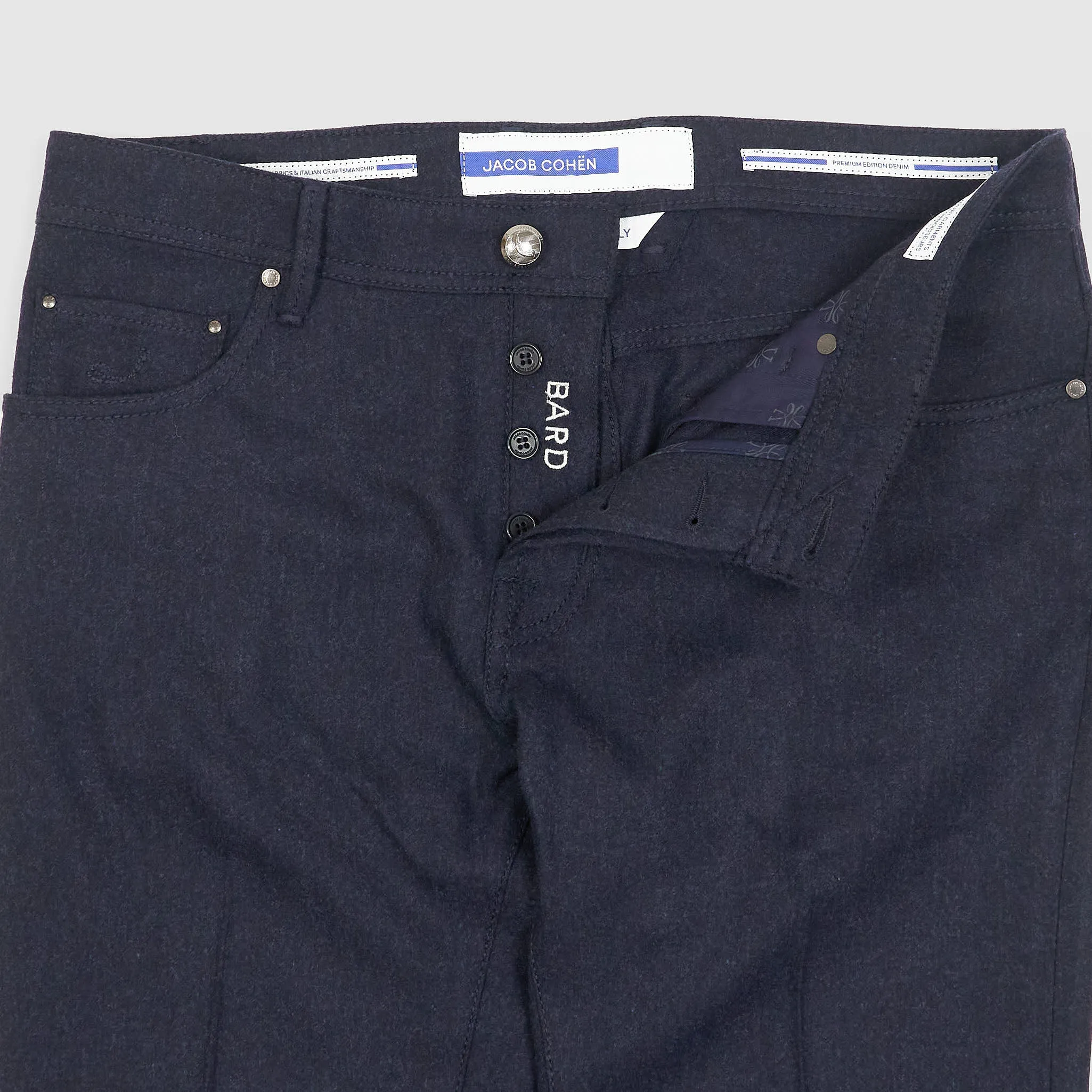 Jacob Cohen 5 Pocket Slim Fit Wool Blend Jeans