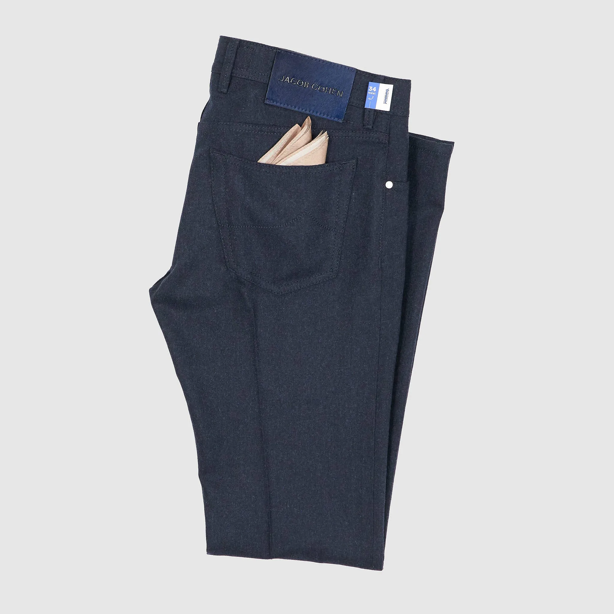 Jacob Cohen 5 Pocket Slim Fit Wool Blend Jeans