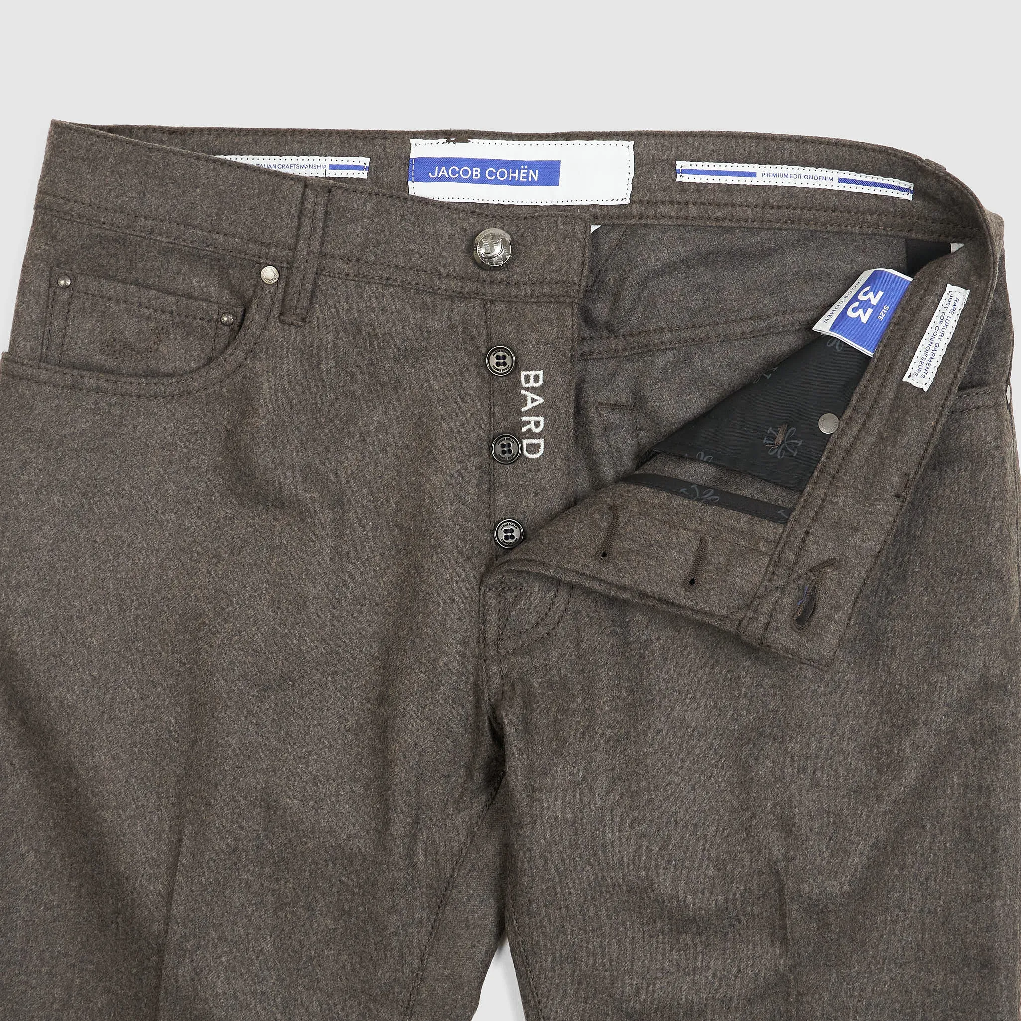 Jacob Cohen 5 Pocket Slim Fit Wool Blend Jeans