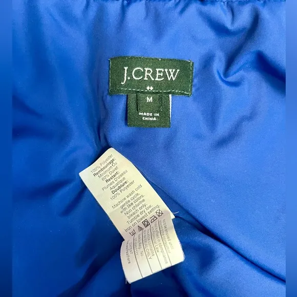 J.Crew Goose Down Quilted Puffer Jacket In Beautiful Royal BlueSize Medium