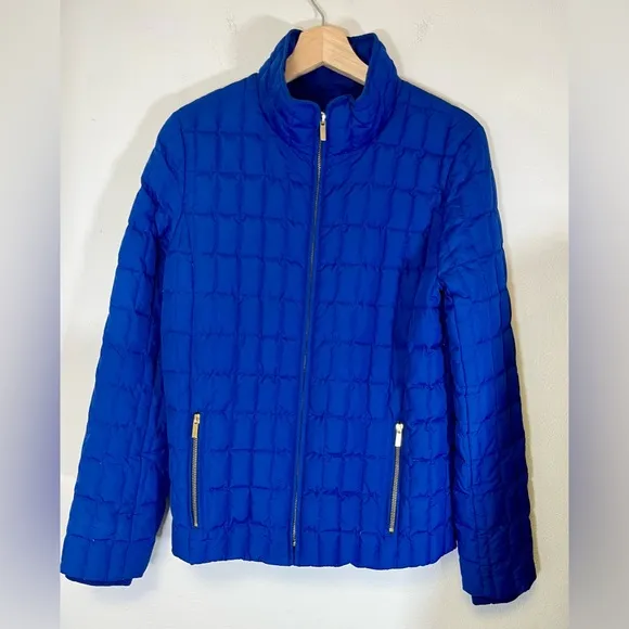 J.Crew Goose Down Quilted Puffer Jacket In Beautiful Royal BlueSize Medium