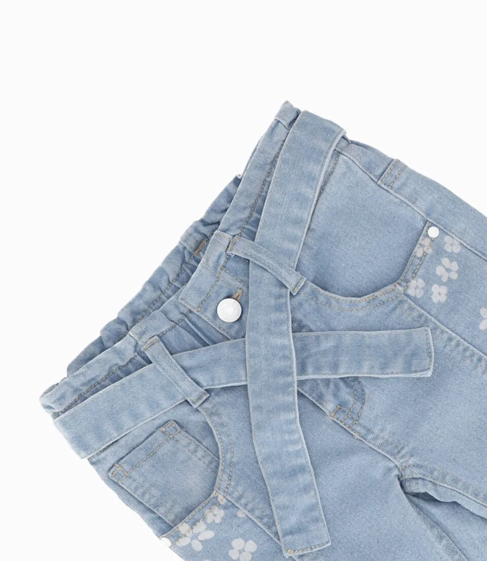 Jeans bebé niña con lazo