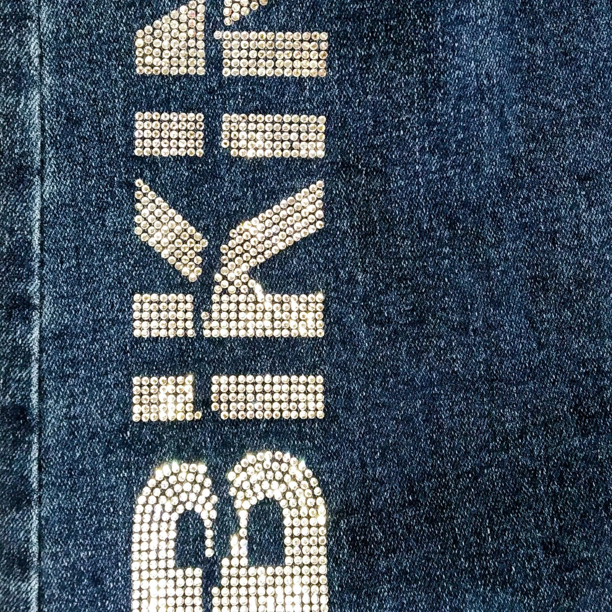 Jeans Strech diamonds logo high waist