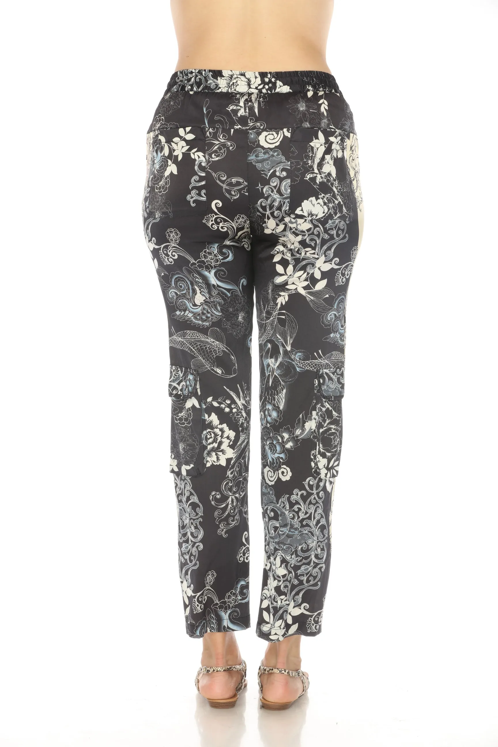 Johnny Was Olivia Kelly Floral Silk Cargo Pants C63123AE Boho Chic
