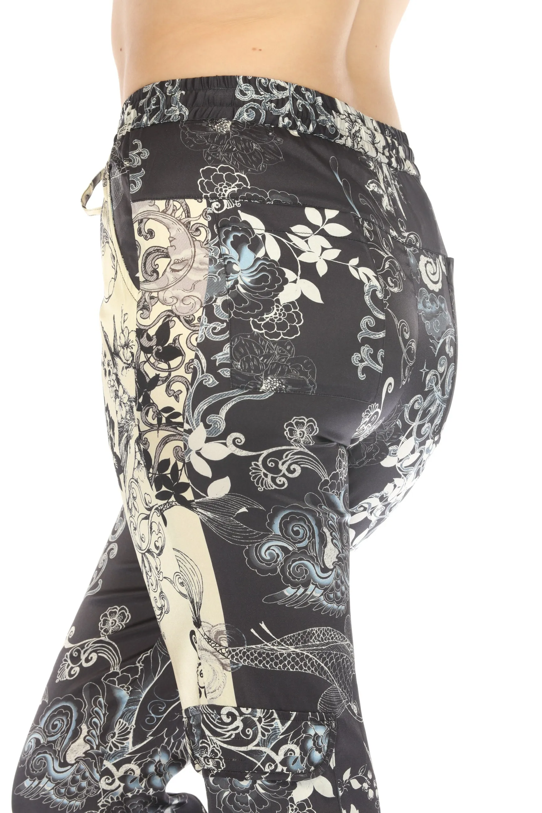 Johnny Was Olivia Kelly Floral Silk Cargo Pants C63123AE Boho Chic
