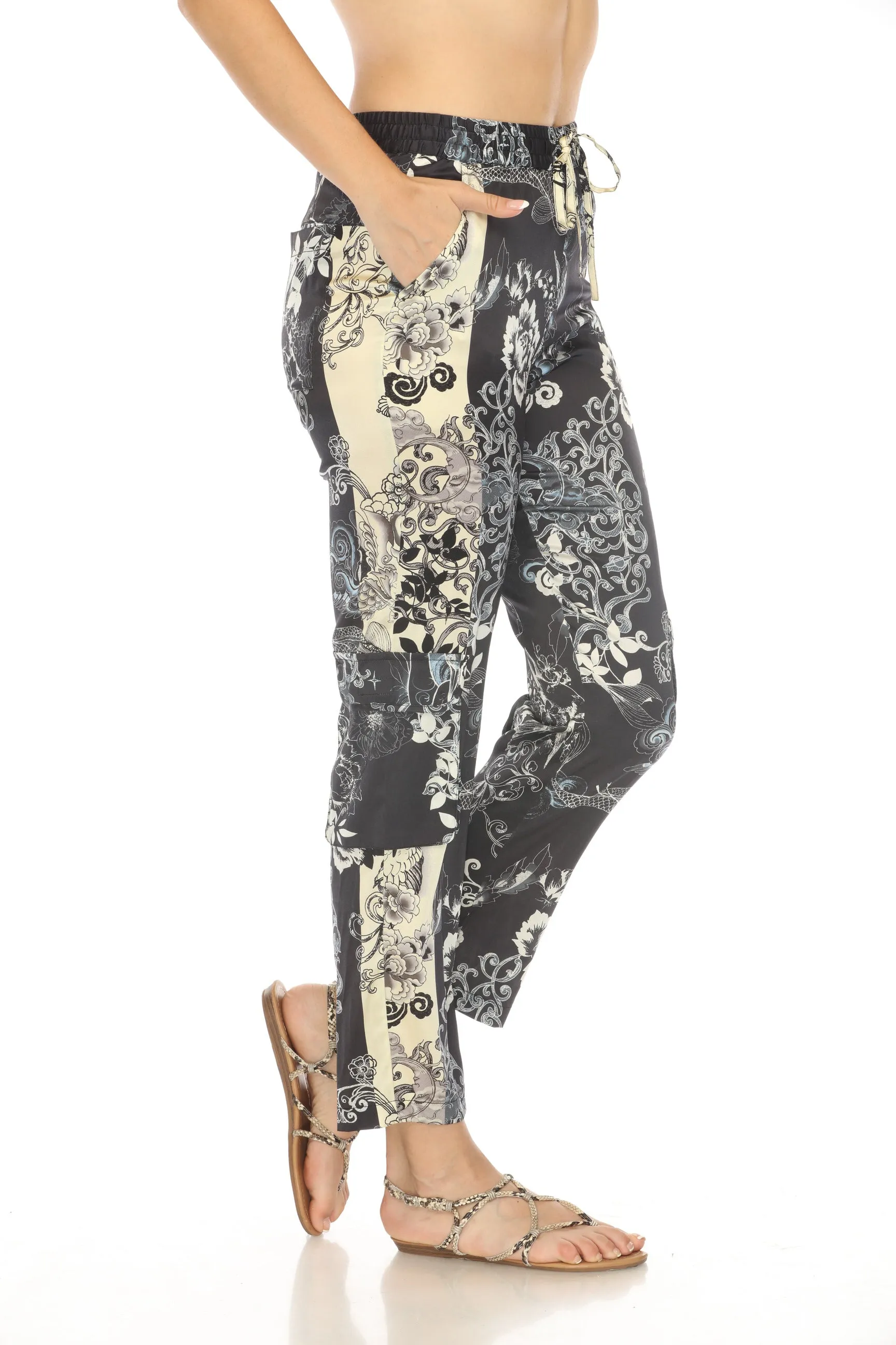 Johnny Was Olivia Kelly Floral Silk Cargo Pants C63123AE Boho Chic