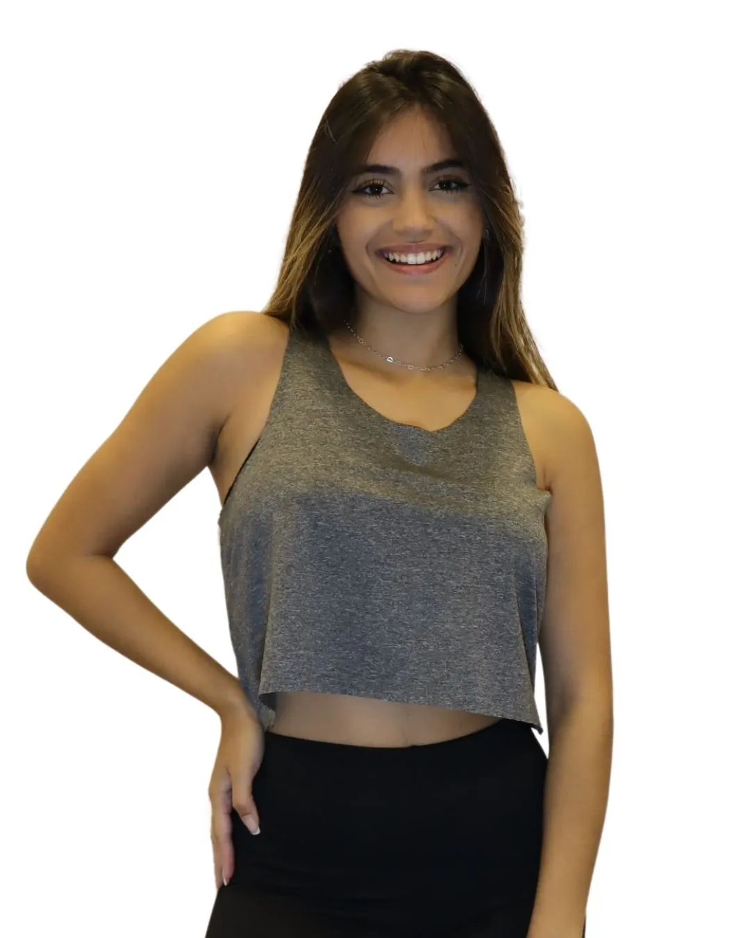 KIT 3 Cropped Regata Corte a Fio Feminina Fitness