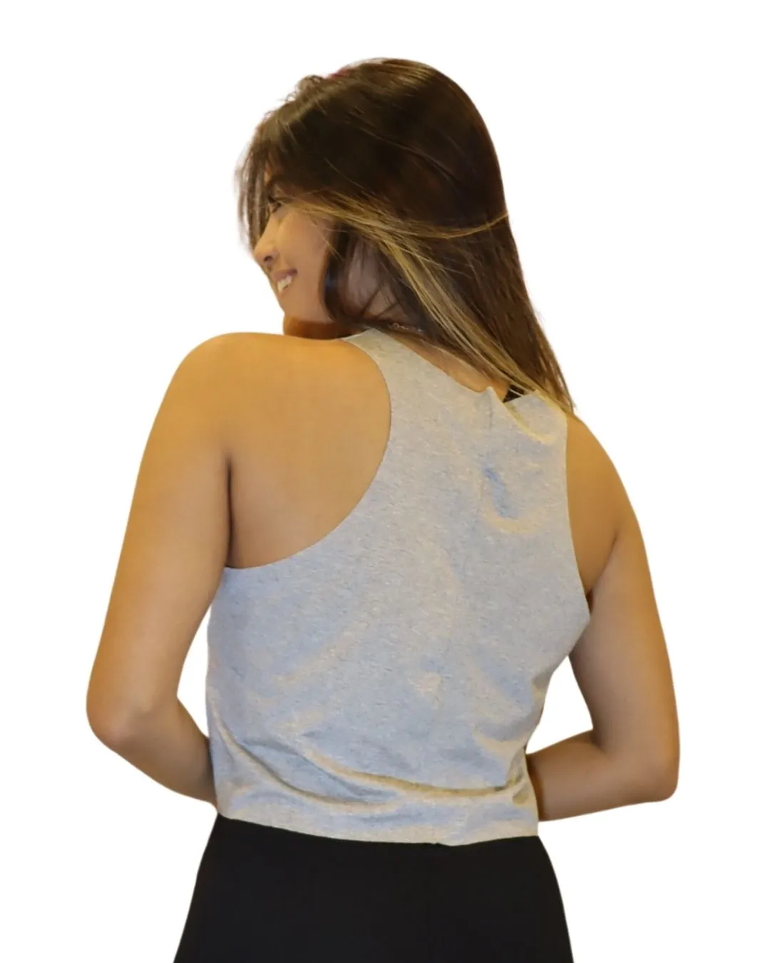 KIT 3 Cropped Regata Corte a Fio Feminina Fitness