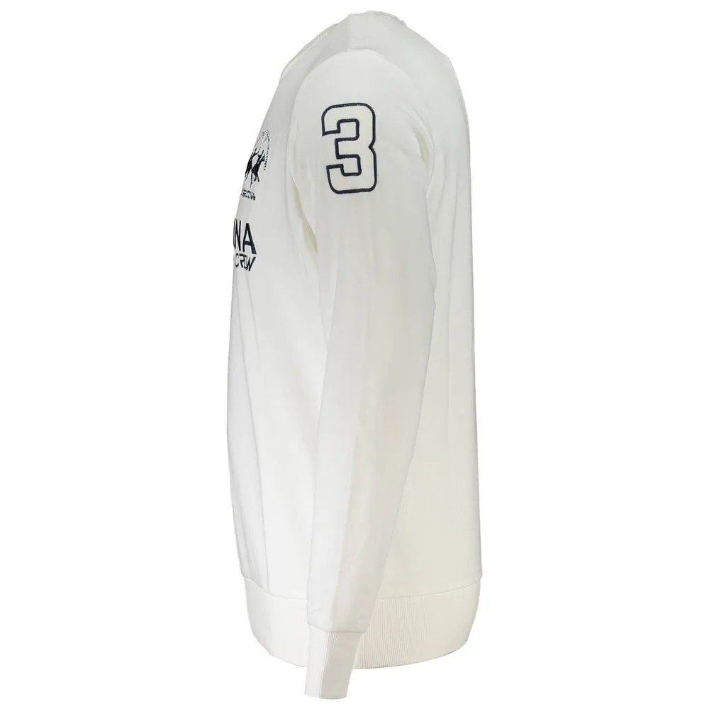 La Martina White Cotton Men Sweater