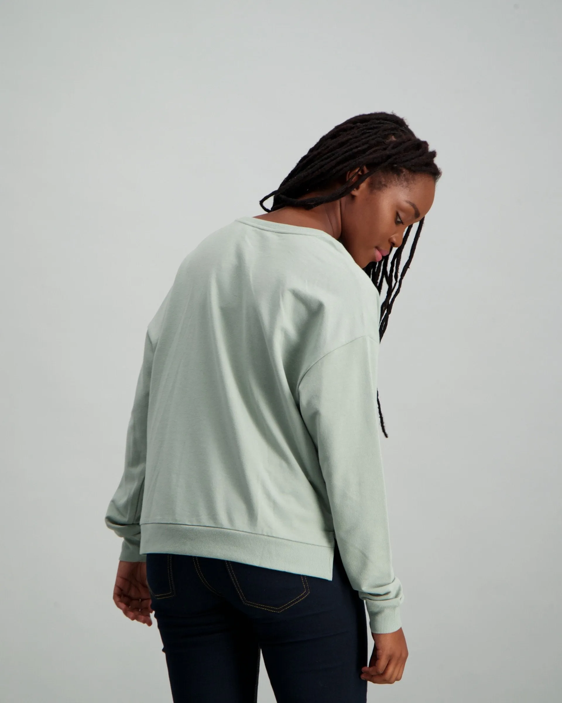 Ladies Open Plain Fleece - Mint