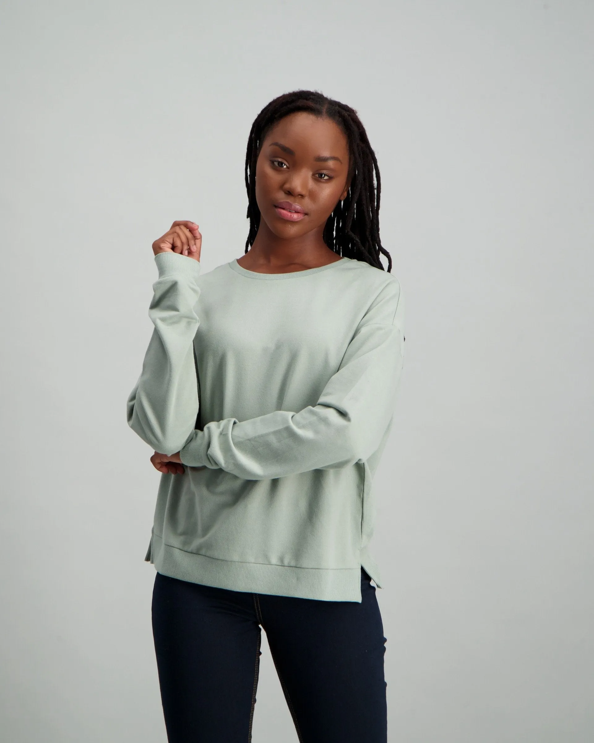 Ladies Open Plain Fleece - Mint