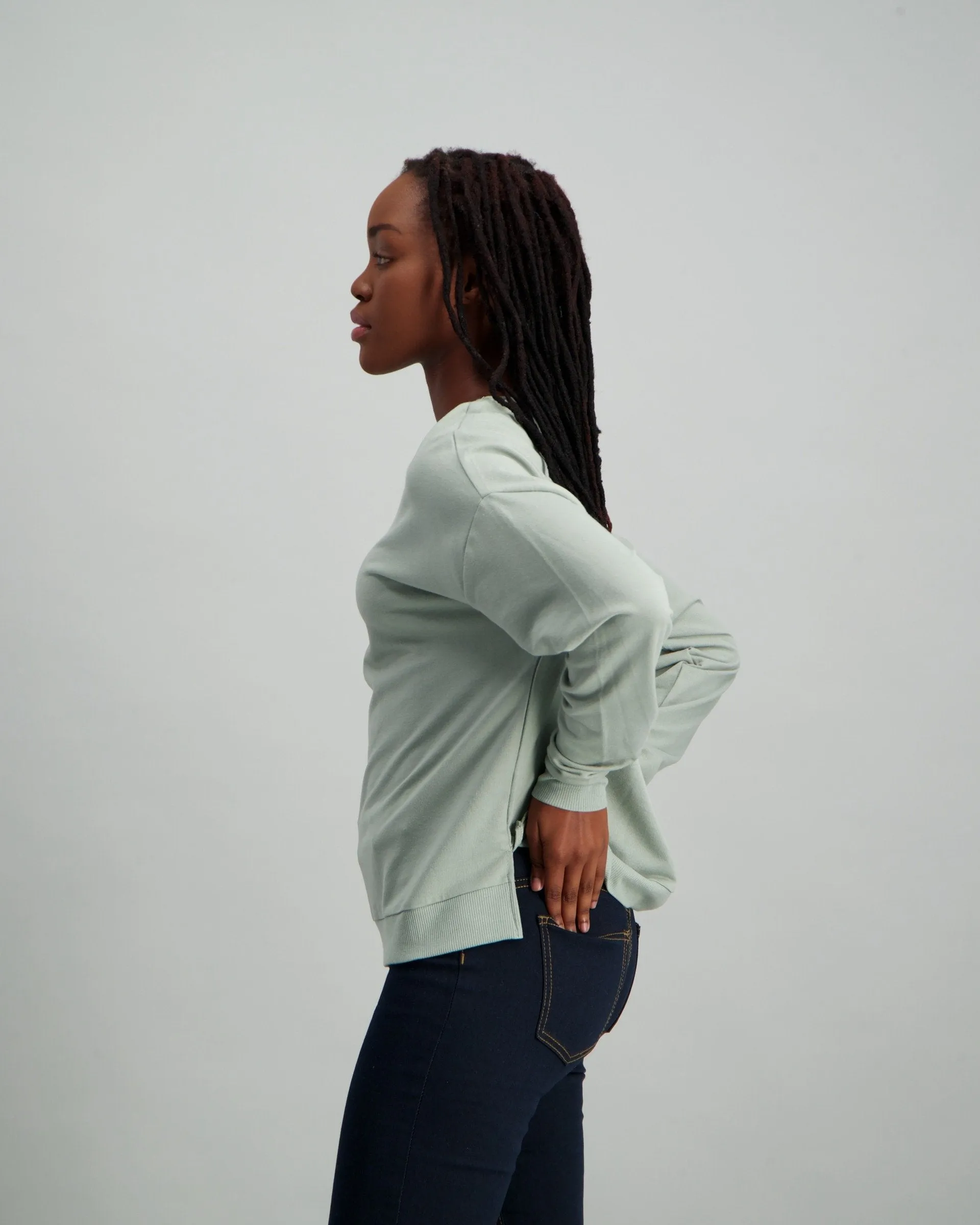 Ladies Open Plain Fleece - Mint