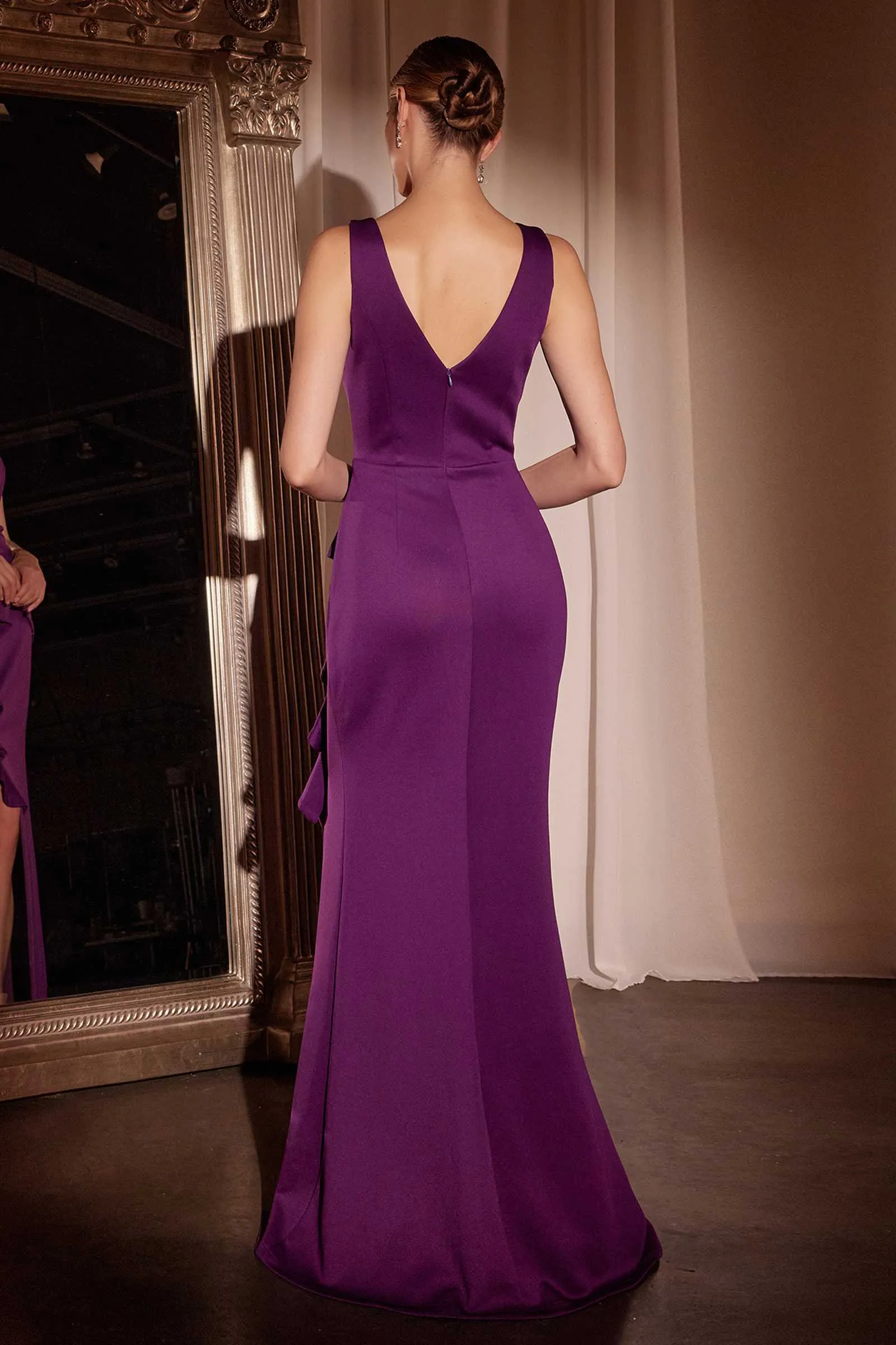 Ladivine CH377 Long Fitted Neoprene Dress
