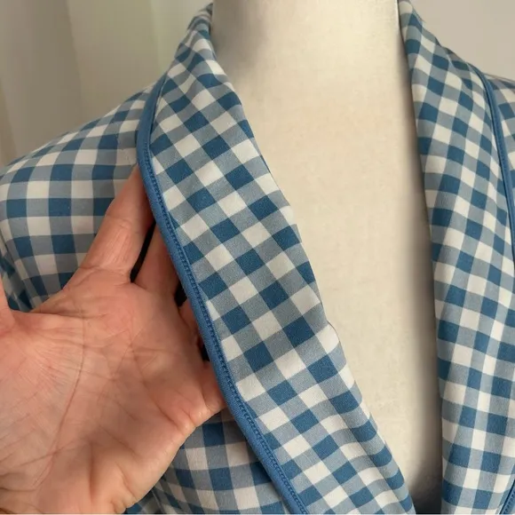 LAKE Pima Cotton Robe Blue/White Gingham