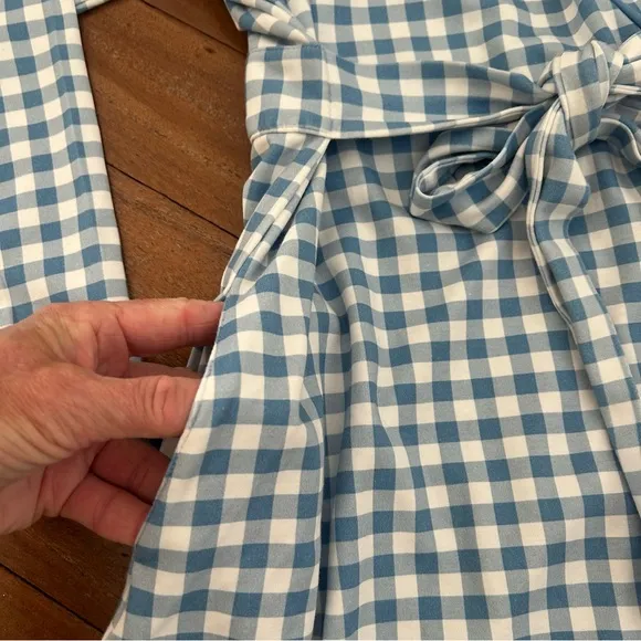 LAKE Pima Cotton Robe Blue/White Gingham