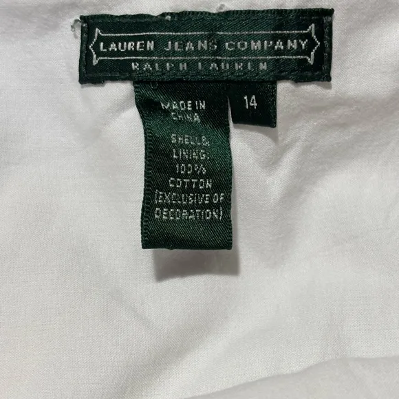 Lauren Jeans Company, Ralph Lauren. Elegant White Skirt Size 14
