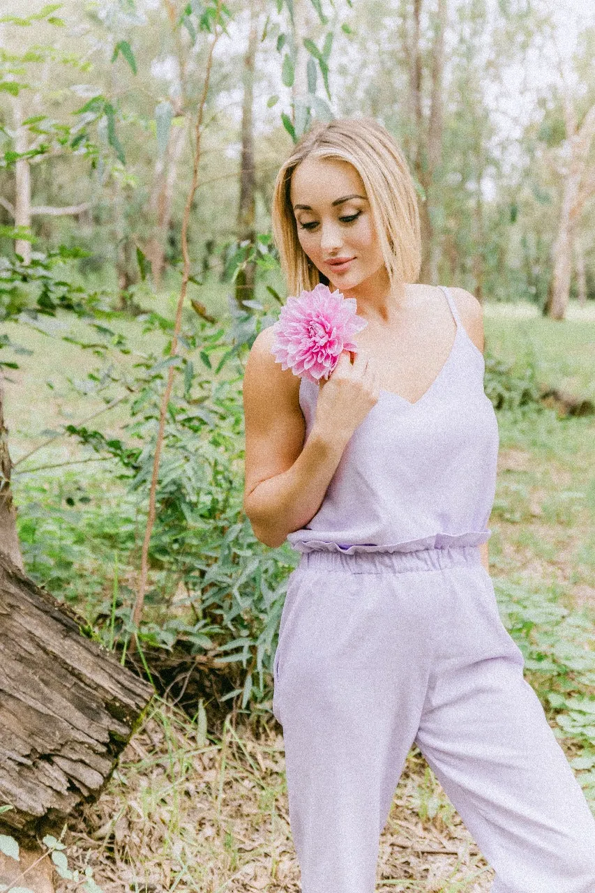 Lavender Dawn or white Linen Strappy Top