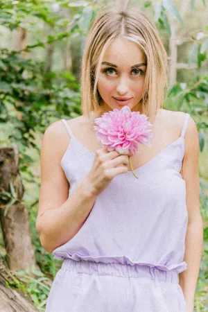 Lavender Dawn or white Linen Strappy Top