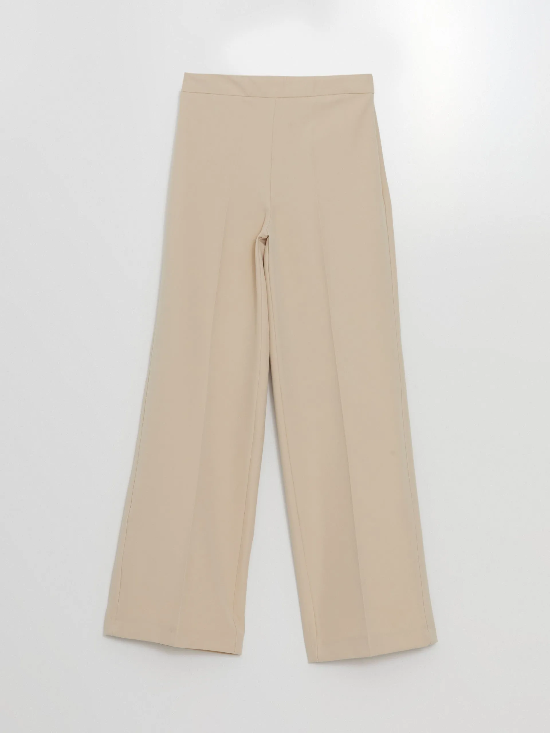 Lcw Vision Beige Elastic Waist Slim Fit Women'S Trousers