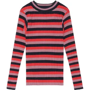 Lia Long-sleeved Knit Pullover - Multi stripe