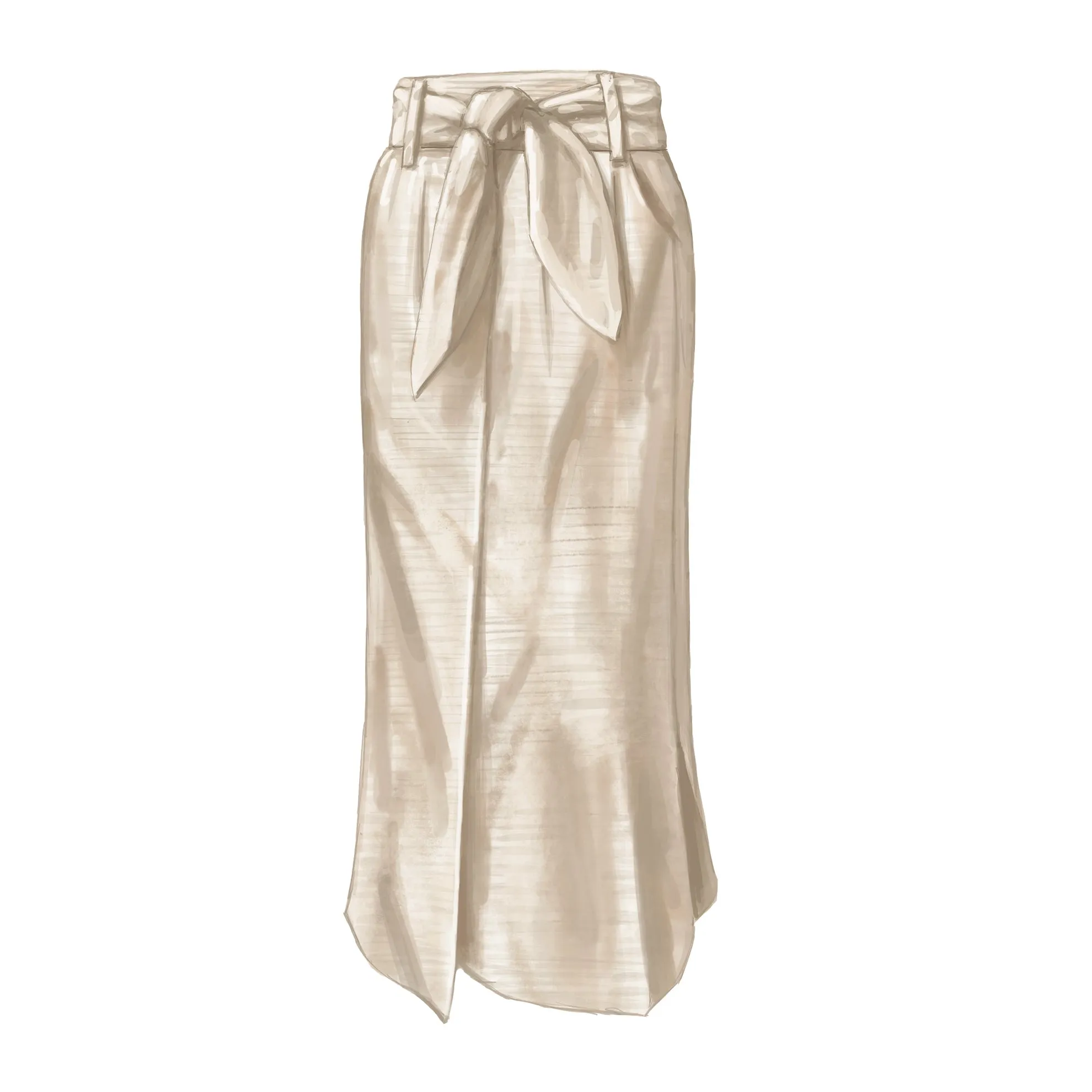 Linen Button Front Skirt