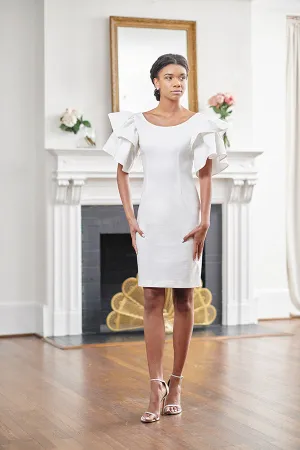 Lisa Short Sleeve White Bridal Shower Courthouse And Civil Wedding Dress