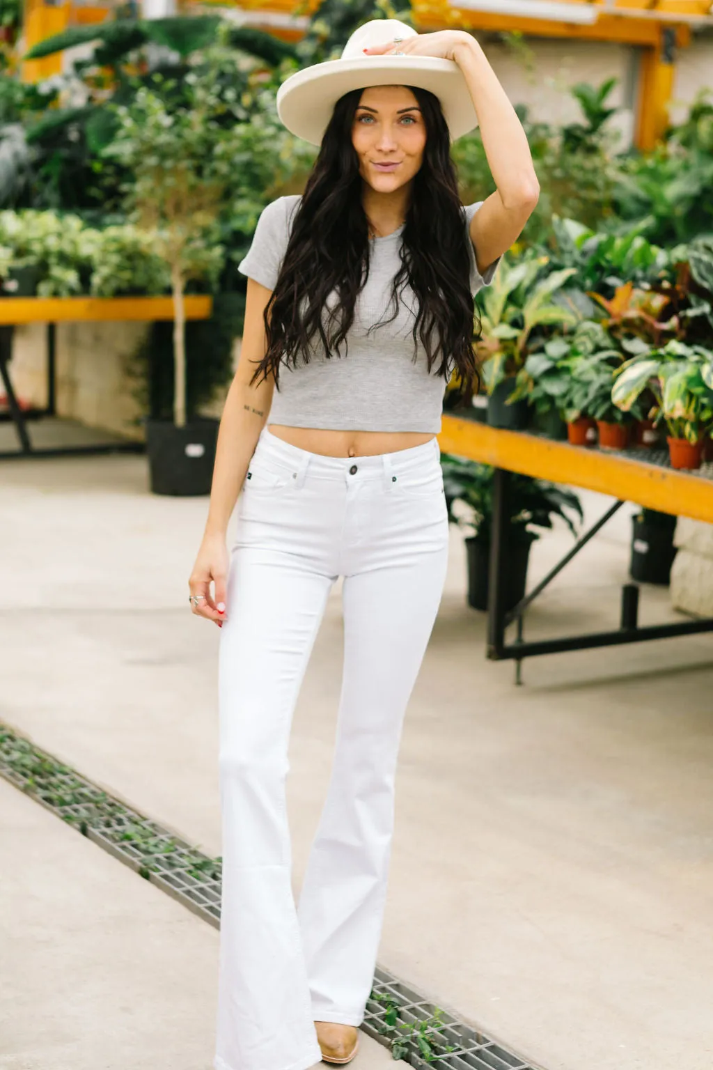 Little White Lie Flared Jeans by Kancan
