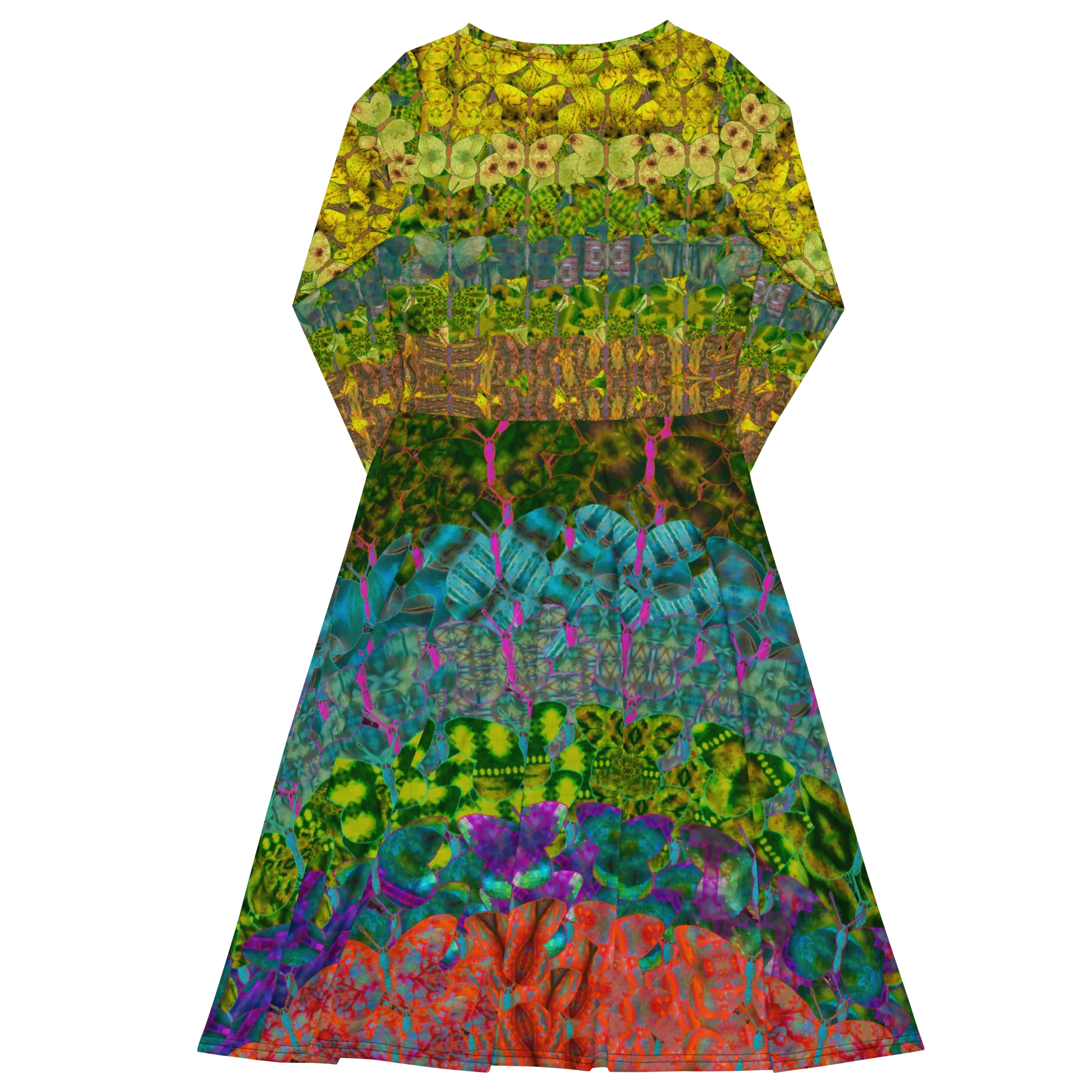 Long Sleeve Midi Dress (Her/Muliebris)(Butterfly Glade Tree Link Pride Stripes) RJSTHS2022 RJS