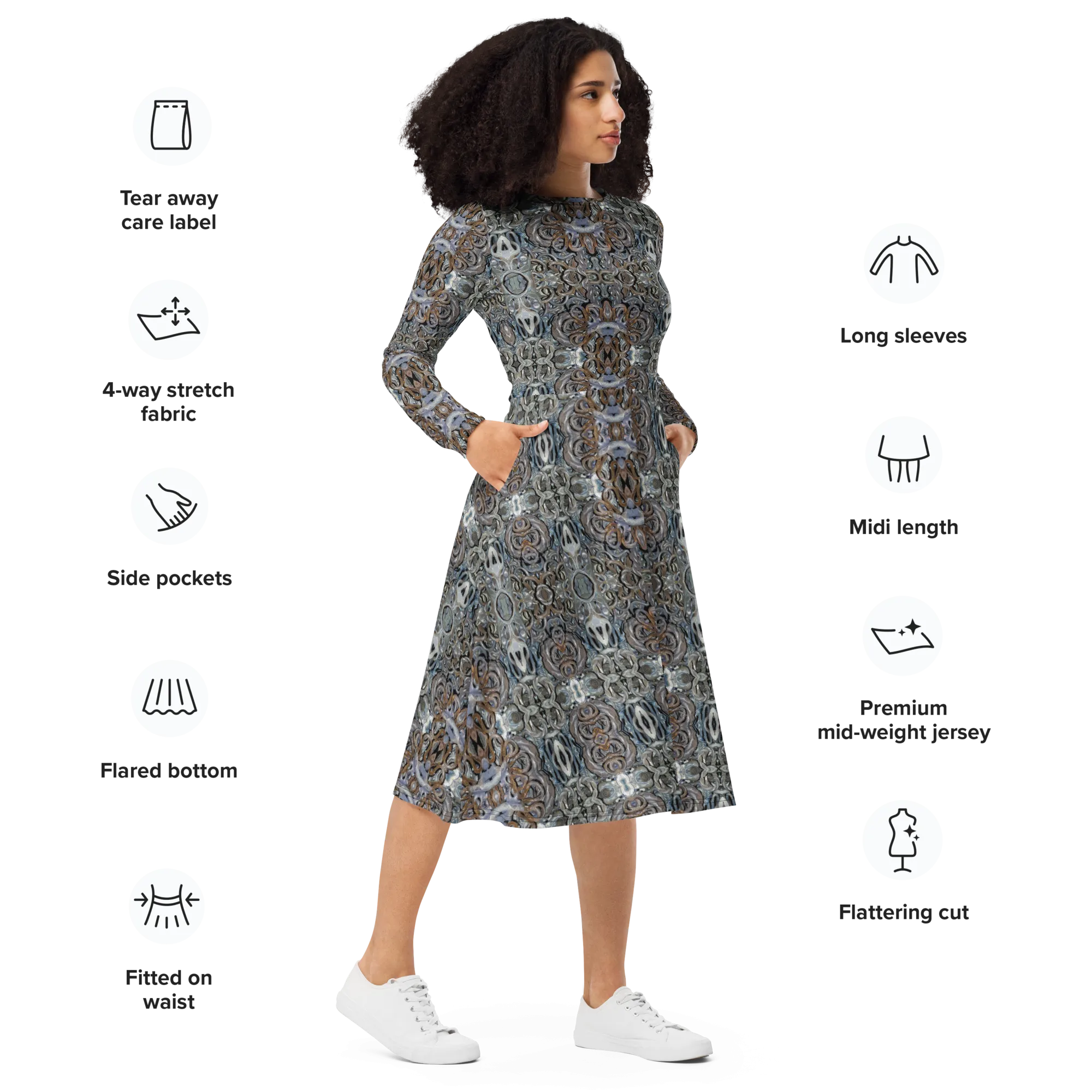 Long Sleeve Midi Dress (Her/Muliebris)(Grail Night Hoard Virtus 8.5) RJSTHS2022 RJS