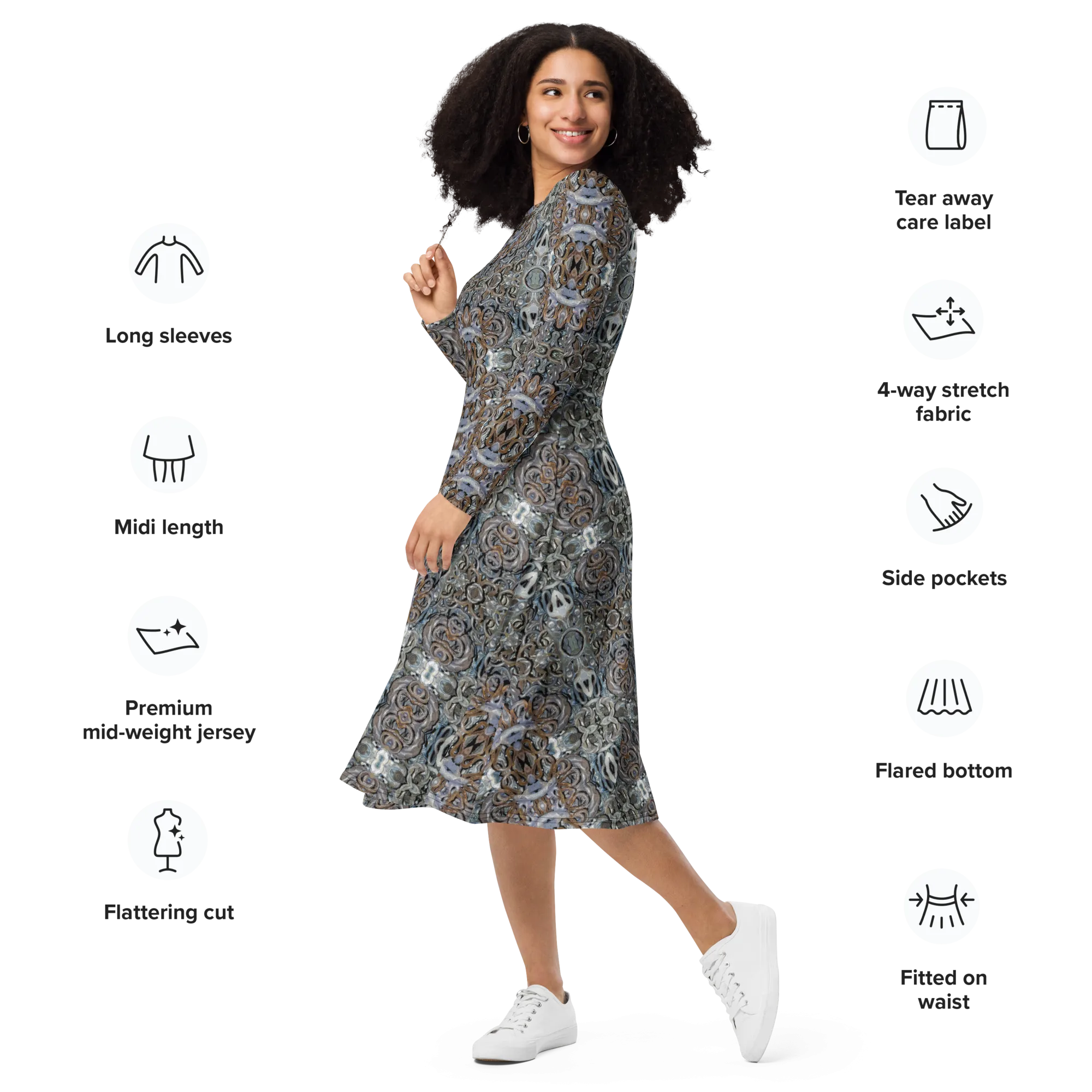 Long Sleeve Midi Dress (Her/Muliebris)(Grail Night Hoard Virtus 8.5) RJSTHS2022 RJS