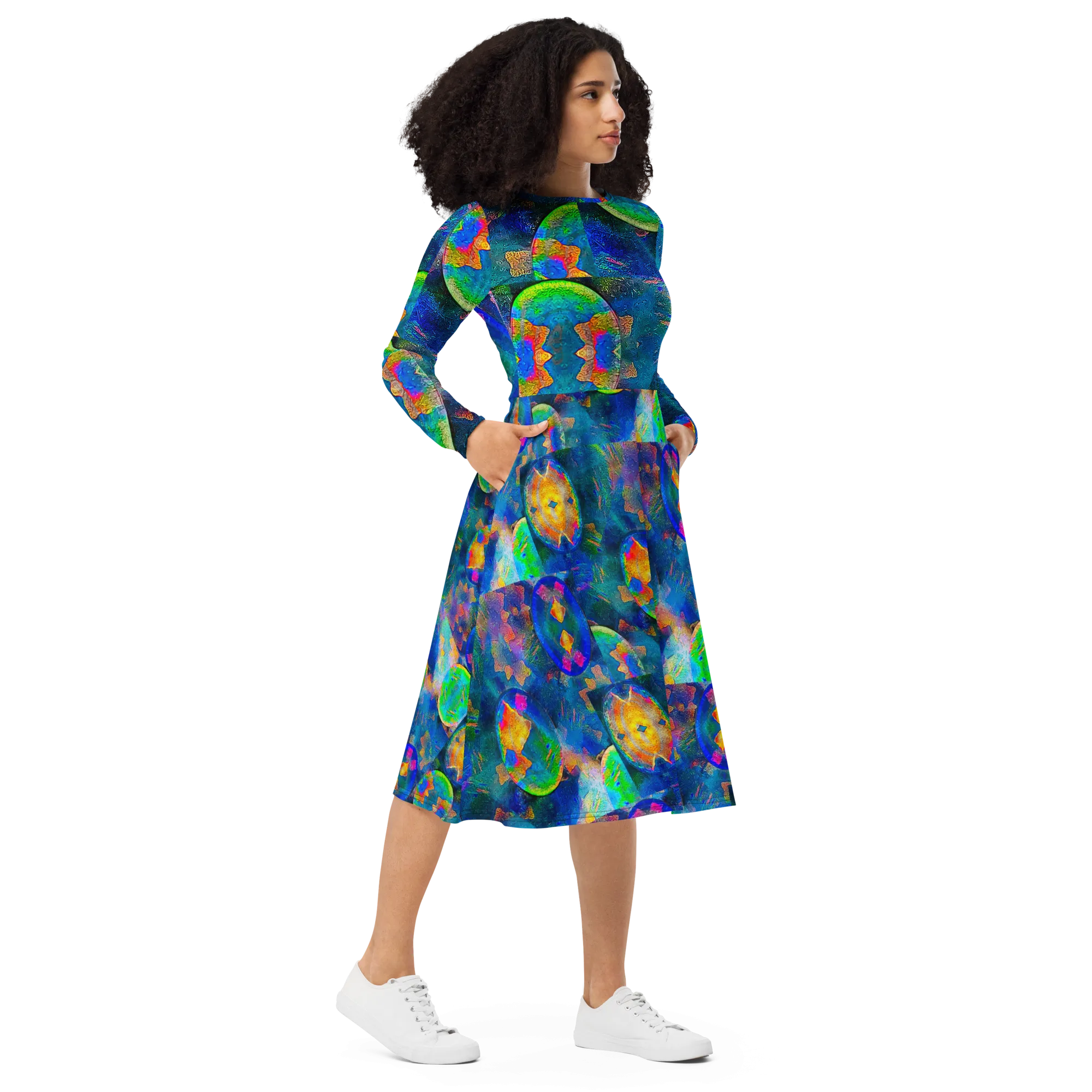 Long Sleeve Midi Dress (Her/Muliebris)(Opal Skies Cantus Primus) RJSTHs2024 RJS