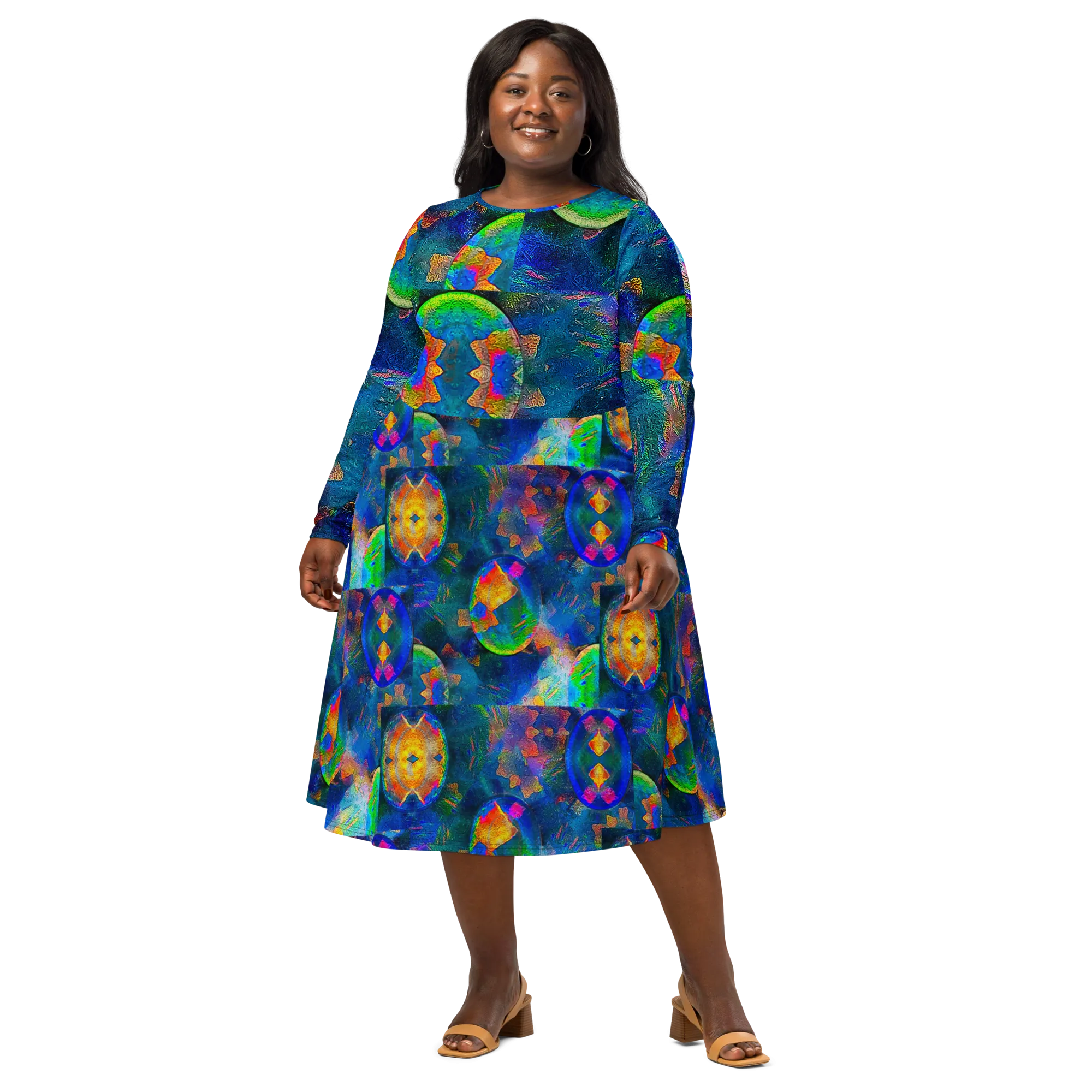 Long Sleeve Midi Dress (Her/Muliebris)(Opal Skies Cantus Primus) RJSTHs2024 RJS