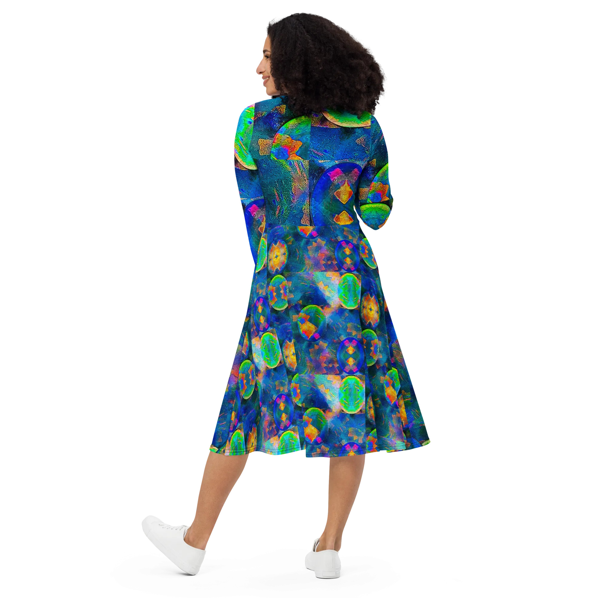 Long Sleeve Midi Dress (Her/Muliebris)(Opal Skies Cantus Primus) RJSTHs2024 RJS