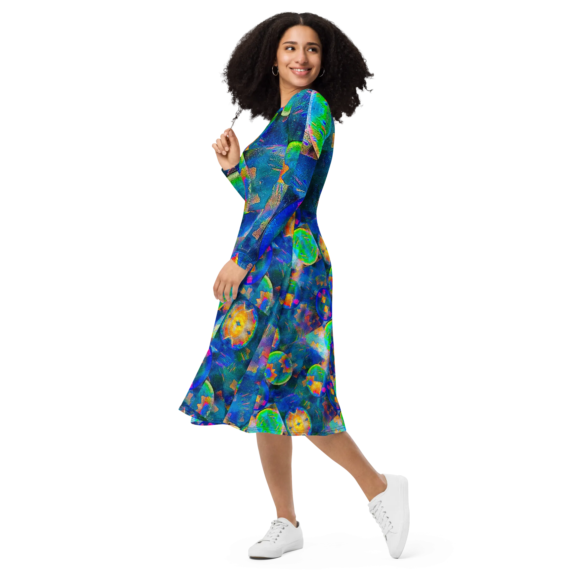 Long Sleeve Midi Dress (Her/Muliebris)(Opal Skies Cantus Primus) RJSTHs2024 RJS