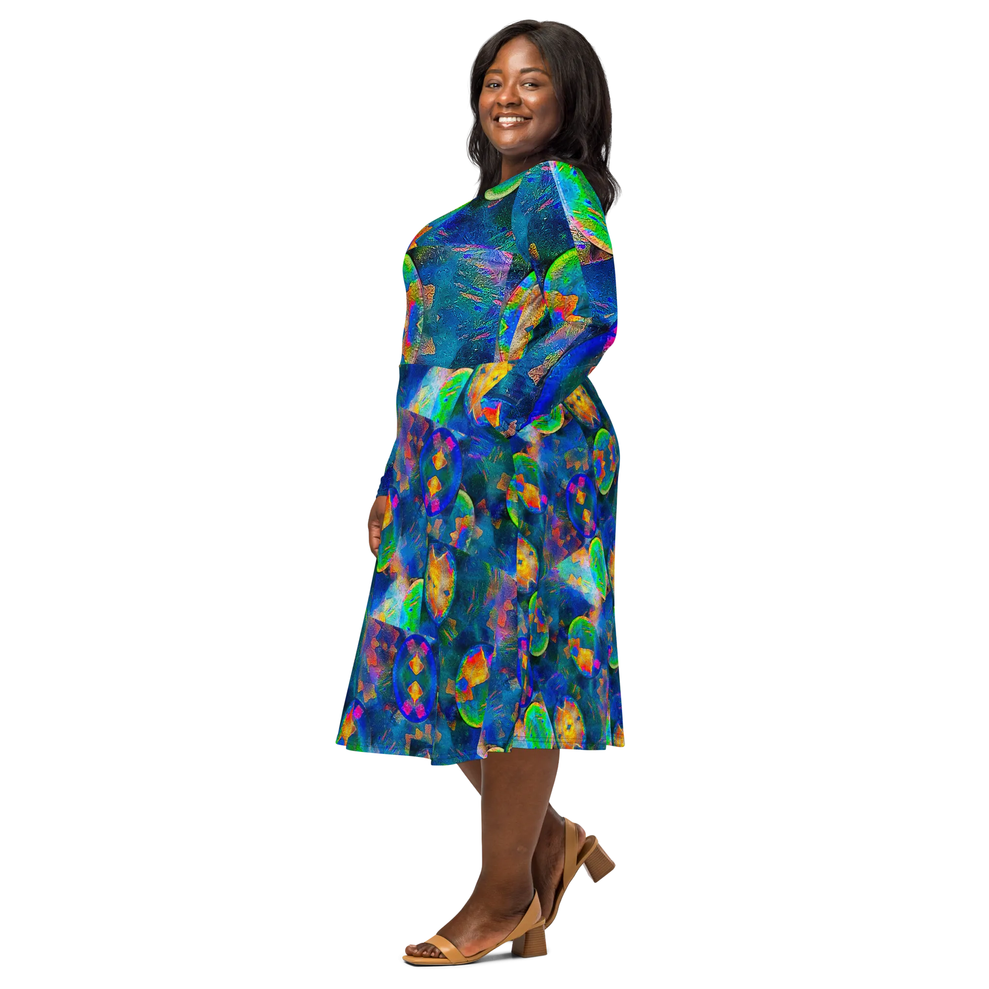 Long Sleeve Midi Dress (Her/Muliebris)(Opal Skies Cantus Primus) RJSTHs2024 RJS
