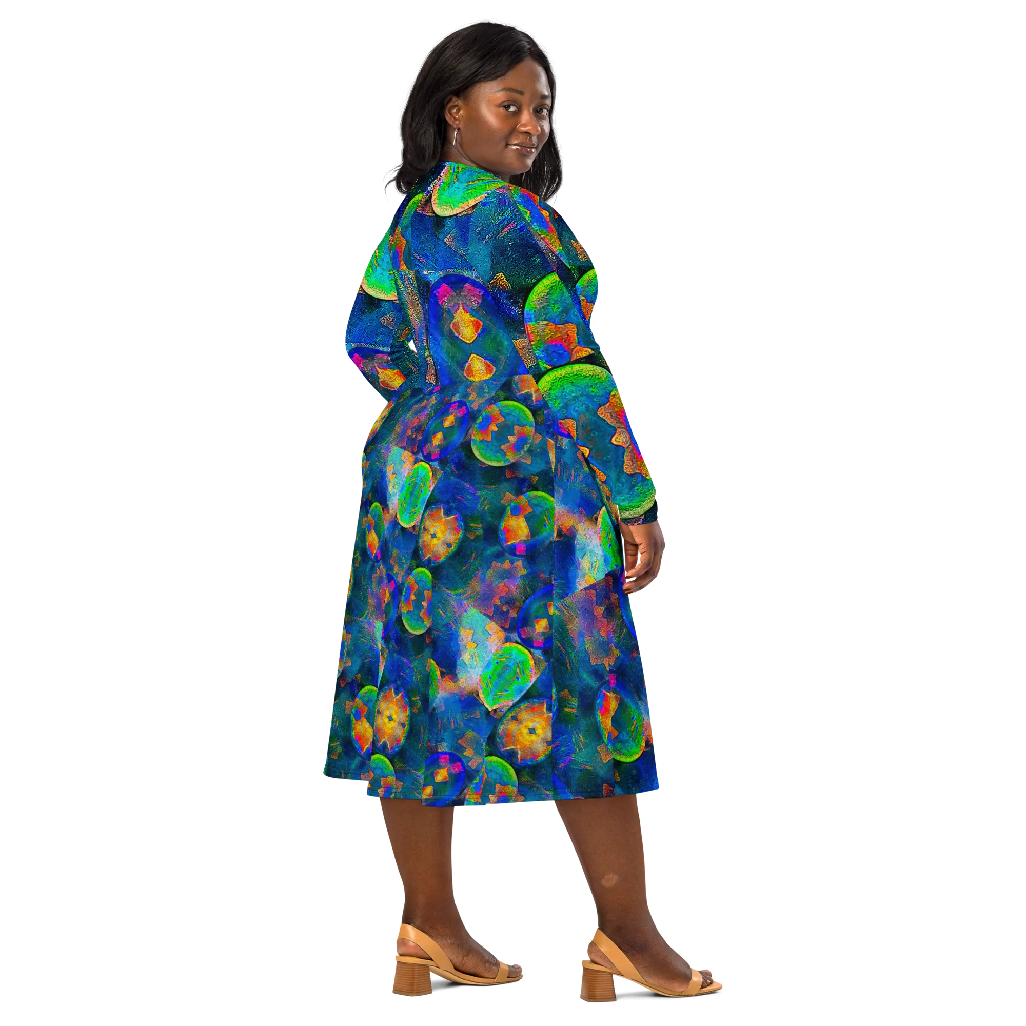 Long Sleeve Midi Dress (Her/Muliebris)(Opal Skies Cantus Primus) RJSTHs2024 RJS