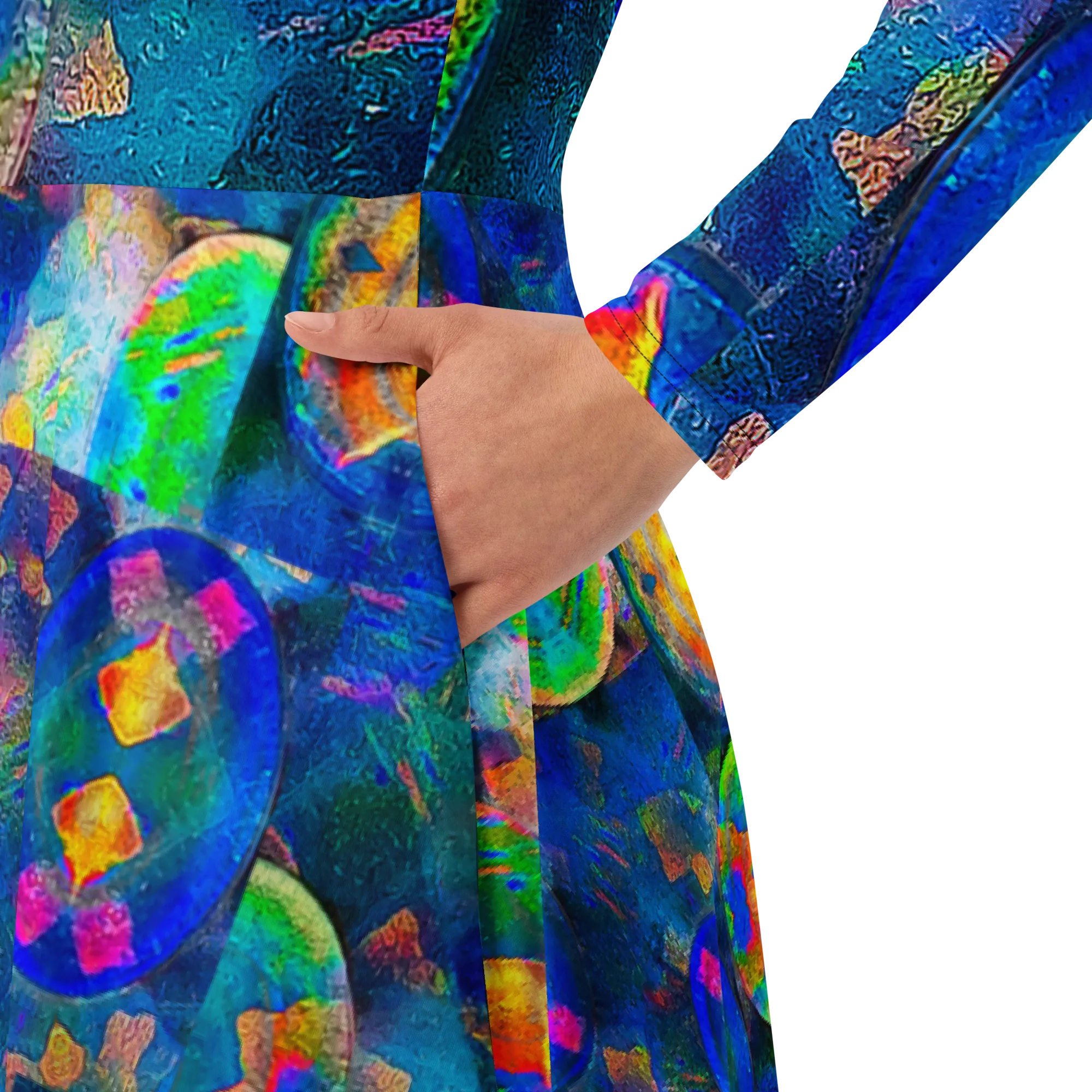 Long Sleeve Midi Dress (Her/Muliebris)(Opal Skies Cantus Primus) RJSTHs2024 RJS