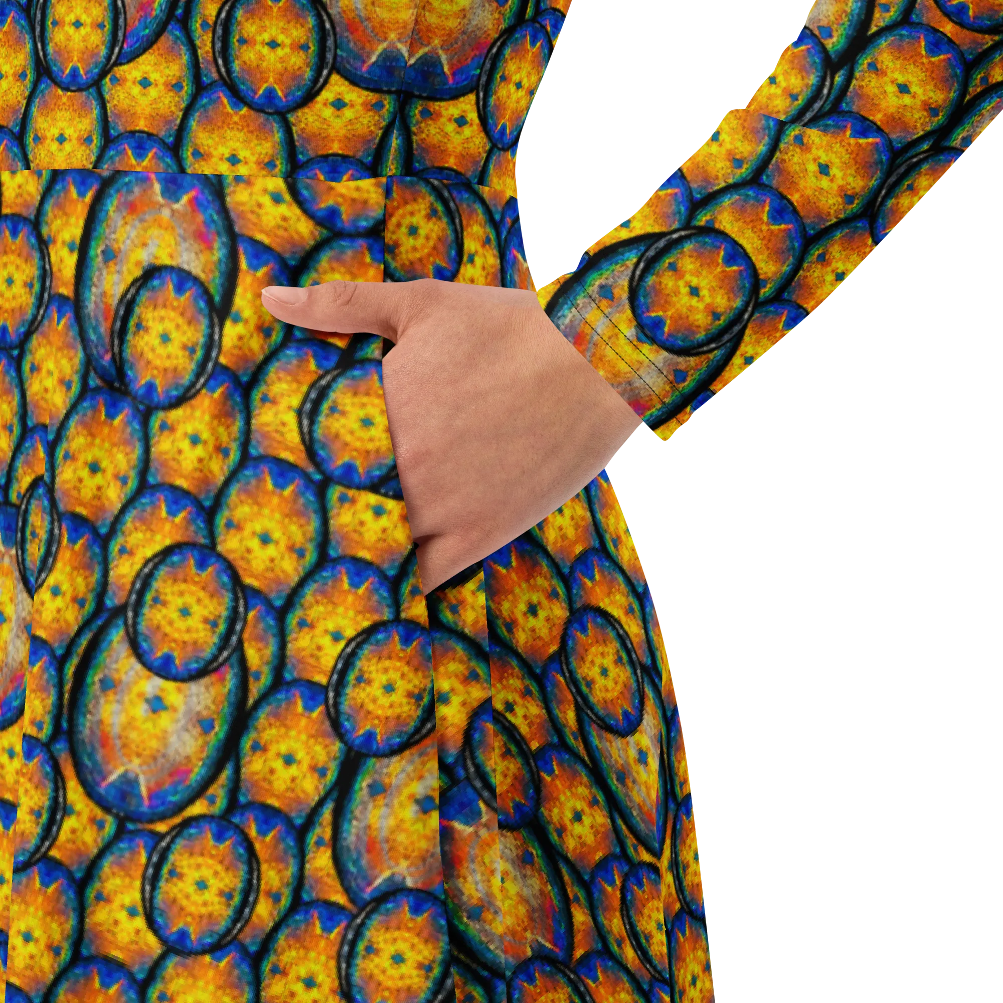 Long Sleeve Midi Dress (Her/Muliebris)(Opal Skies Cantus Primus) RJSTHw2025 RJS