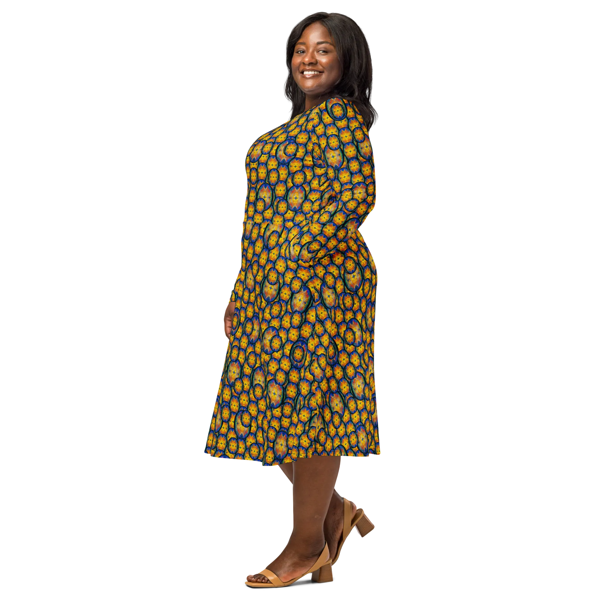 Long Sleeve Midi Dress (Her/Muliebris)(Opal Skies Cantus Primus) RJSTHw2025 RJS